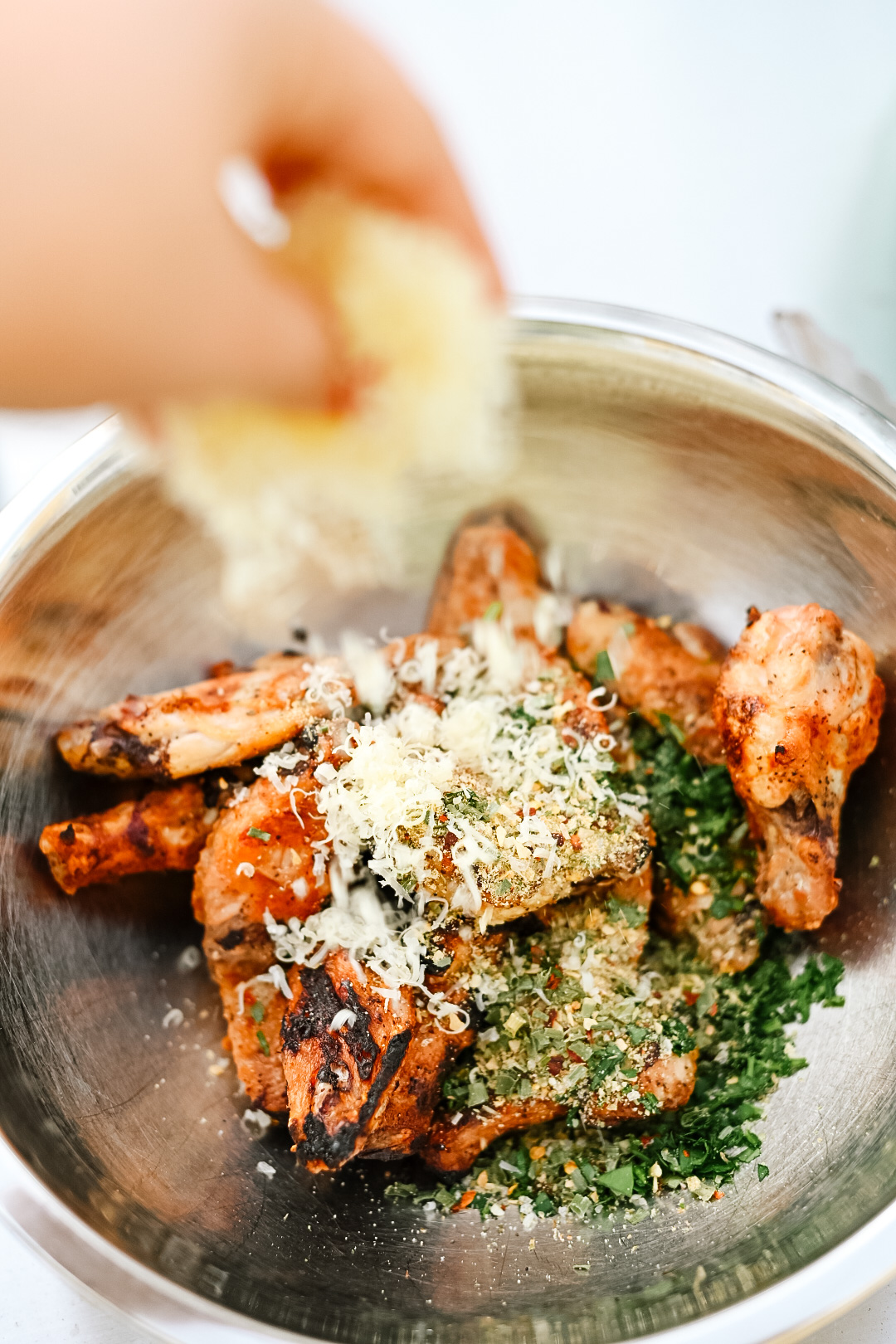 Grilled Pizza Chicken Wings - that's what she eats.